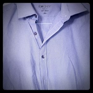 Men's Slim-Fit Performance Dot Print Dress Shirt. ANY 2 SHIRTS FOR $20